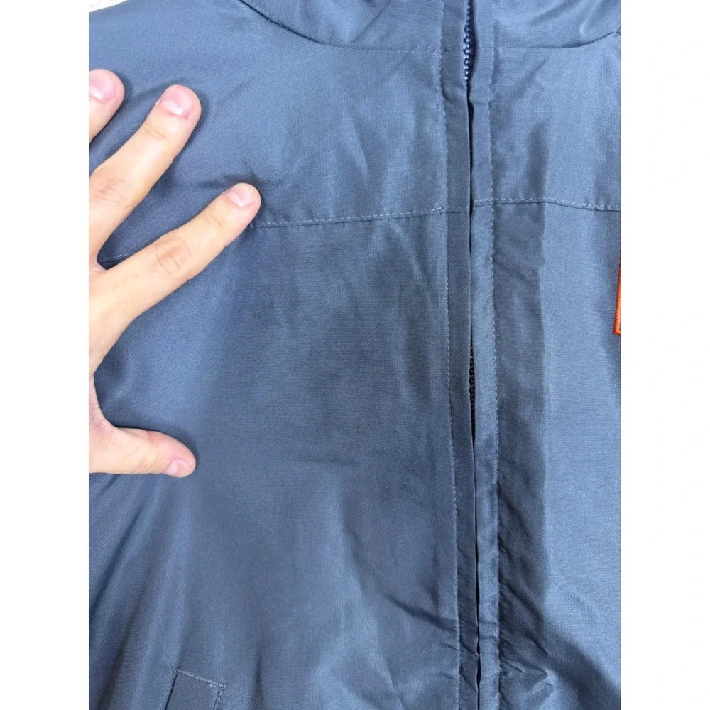 Nike Gray & Orange‎ Windbreaker Full Zip Jacket Kids 7 Track Sporty Waterproof